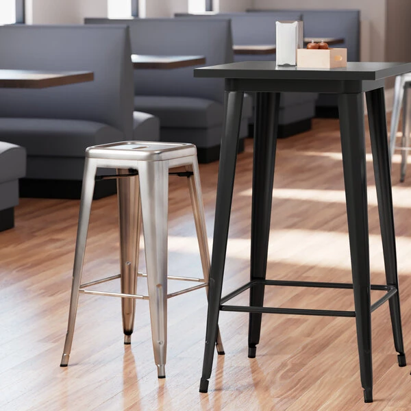 LT&S Alloy Series Lancaster Table & Seating Alloy Series Clear Coat Stackable Metal Indoor Industrial Barstool With Drain Hole Seat 1 LT&S Alloy Series Lancaster Table & Seating Alloy Series Clear Coat Stackable Metal Indoor Industrial Barstool With Drain Hole Seat