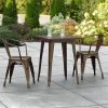 LT&S Alloy Series Lancaster Table & Seating Alloy Series 24" X 24" Copper Dining Height Outdoor Table With 2 Arm Chairs