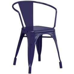 LT&S Alloy Series Lancaster Table & Seating Alloy Series 32" X 32" Navy Dining Height Outdoor Table With 4 Arm Chairs -Zown Shop 2453094