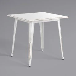 LT&S Alloy Series Lancaster Table & Seating Alloy Series 32" X 32" Distressed White Dining Height Outdoor Table With 4 Arm Chairs -Zown Shop 2453100