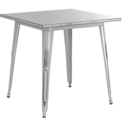 LT&S Alloy Series Lancaster Table & Seating Alloy Series 32" X 32" Distressed Silver Dining Height Outdoor Table With 4 Industrial Cafe Chairs -Zown Shop 2453275