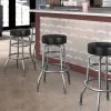 Lancaster Table & Seating Black Double Ring Barstool With 3 1/2" Thick Seat