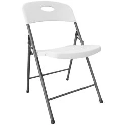Alera™ Alera ALEFR9402 Black Anthracite Folding Chair With White Molded Resin Back And Seat - 4/Case