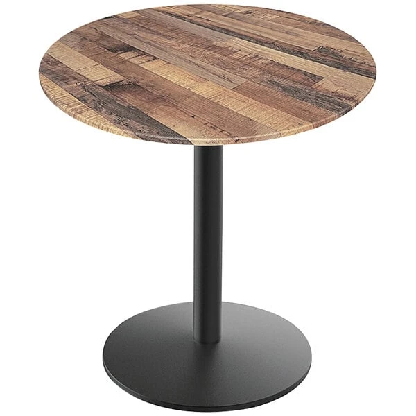Holland Bar Stool EuroSlim 36" Round Rustic Wood Indoor / Outdoor Table With Round Base 1 Holland Bar Stool EuroSlim 36" Round Rustic Wood Indoor / Outdoor Table With Round Base