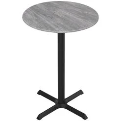Holland Bar Stool EuroSlim 36" Round Greystone Indoor / Outdoor Bar Height Table With Cross Base