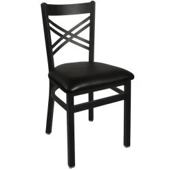 BFM Seating Akrin Metal Chair With 2" Black Vinyl Seat