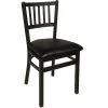 BFM Seating Troy Sand Black Steel Side Chair With 2" Black Vinyl Seat