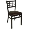 BFM Seating Marietta Sand Black Steel Side Chair With 2" Dark Brown Vinyl Seat