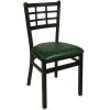 BFM Seating Marietta Sand Black Steel Side Chair With 2" Green Vinyl Seat