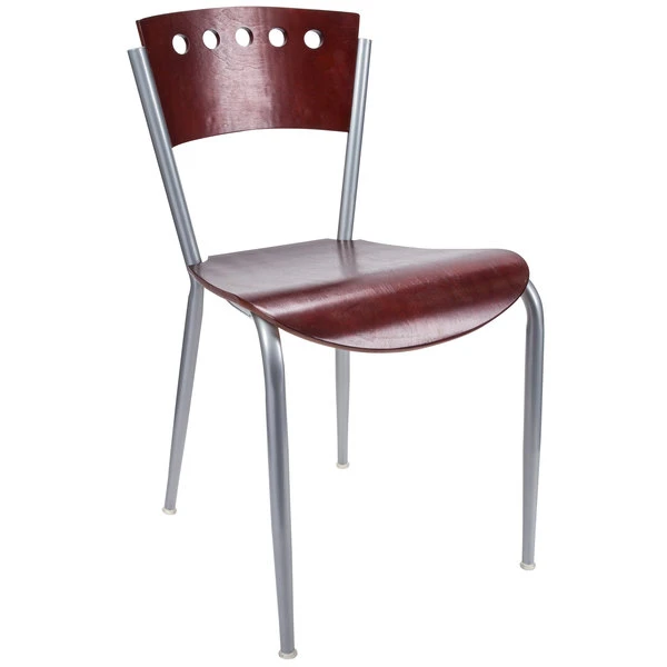 Lancaster Table & Seating Mahogany Finish Cafe Chair 2 Lancaster Table & Seating Mahogany Finish Cafe Chair - Image 2