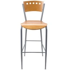 Lancaster Table & Seating Natural Finish Bar Height Cafe Chair -Zown Shop 546499