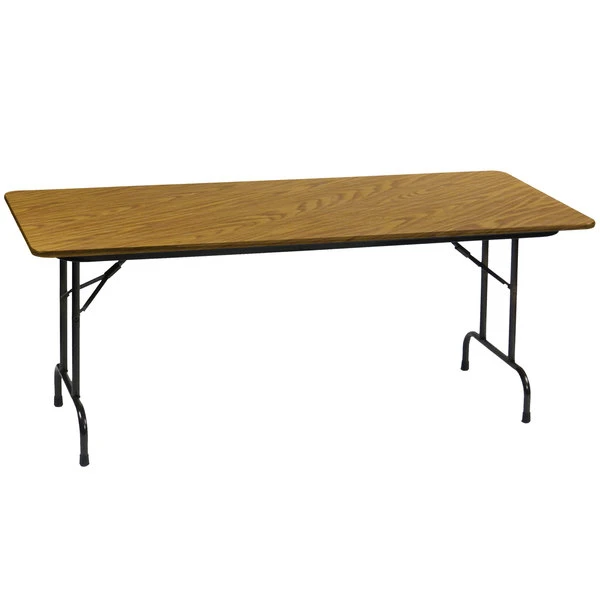 Correll Heavy-Duty Folding Table, 30" X 72" Laminate Top, Medium Oak 1 Correll Heavy-Duty Folding Table, 30" X 72" Laminate Top, Medium Oak