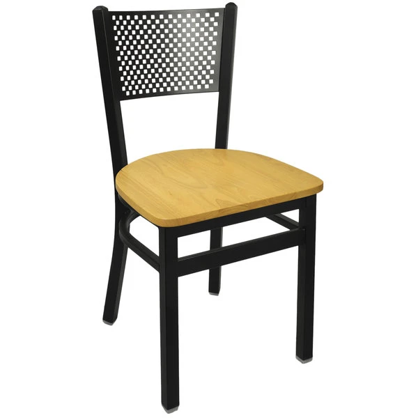 BFM Seating Polk Sand Black Metal Side Chair With Natural Seat 1 BFM Seating Polk Sand Black Metal Side Chair With Natural Seat