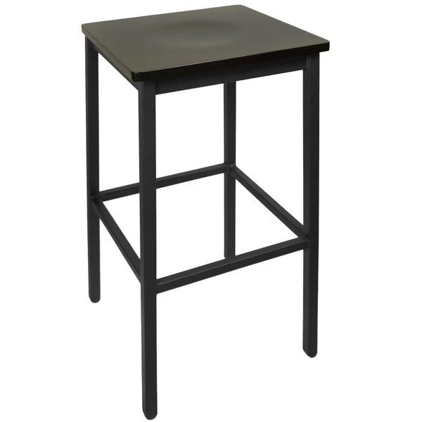 BFM Seating Trent Sand Black Metal Barstool With Black Wood Seat 1 BFM Seating Trent Sand Black Metal Barstool With Black Wood Seat