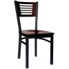 BFM Seating Espy Sand Black Metal Side Chair With Walnut Wooden Back And Seat
