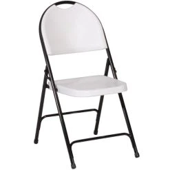 Correll 23 Gray Granite With Black Frame Plastic Molded Folding Chair