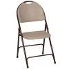 Correll 24 Tan With Brown Frame Plastic Molded Folding Chair