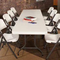 Lifetime Folding Table, 30" X 96" Plastic, White Granite - 4/Pack 7 Lifetime Folding Table, 30" X 96" Plastic, White Granite - 4/Pack -Zown Shop 799999