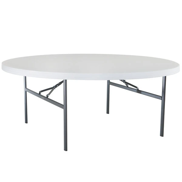 Lifetime Round Folding Table, 72" Plastic, White Granite - 4/Pack 1 Lifetime Round Folding Table, 72" Plastic, White Granite - 4/Pack