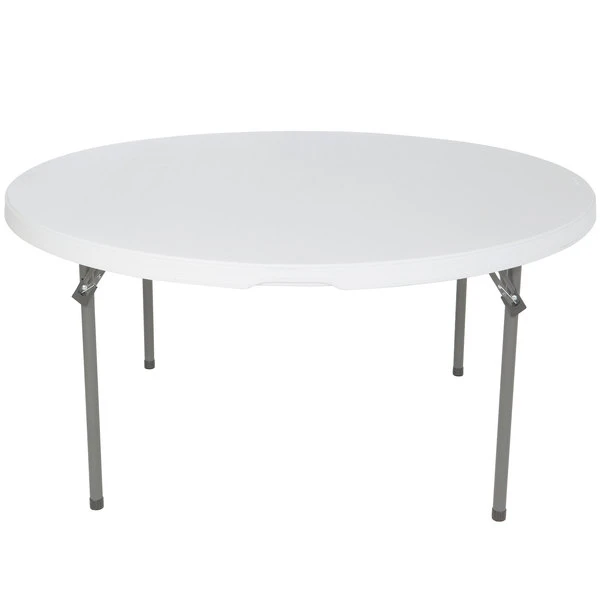 Lifetime Round Folding Table, 60" Plastic, White Granite - 4/Pack 2 Lifetime Round Folding Table, 60" Plastic, White Granite - 4/Pack - Image 2
