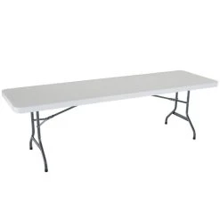Lifetime Folding Table, 30" X 96" Plastic, White Granite - 2980
