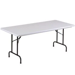 Correll Folding Table, 30" X 72" Tamper-Resistant Plastic, Gray