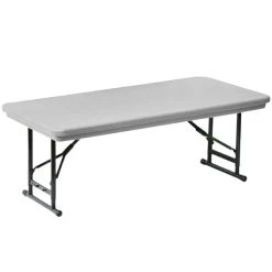 Correll Height Plastic Folding Table, 30" X 96" Adjustable, Granite Gray - R-Series