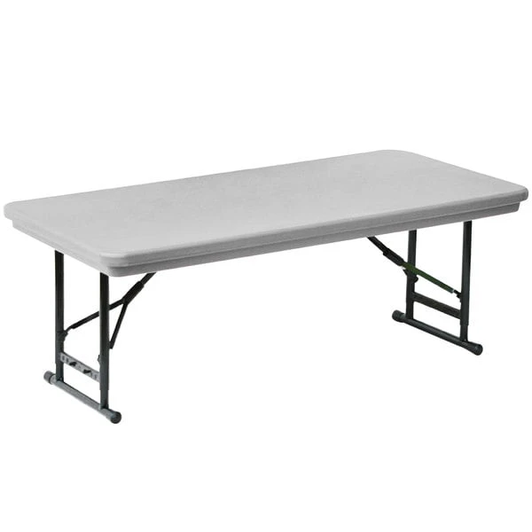 Correll Height Plastic Folding Table, 30" X 96" Adjustable, Granite Gray - R-Series 1 Correll Height Plastic Folding Table, 30" X 96" Adjustable, Granite Gray - R-Series