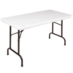 Correll Folding Table, 24" X 48" Tamper-Resistant Plastic, Gray