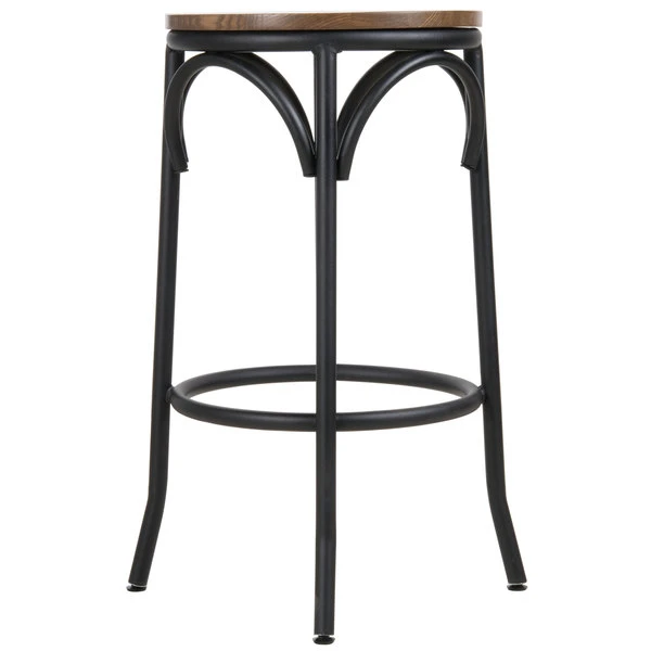BFM Seating Henry Sand Black Steel Bar Stool With Autumn Ash Wooden Seat 2 BFM Seating Henry Sand Black Steel Bar Stool With Autumn Ash Wooden Seat - Image 2